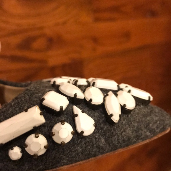 J.Crew Collection Flannel Heels with Stone Embellishment - Picture 5 of 9